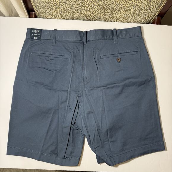 J.Crew Factory 9” Inseam Chino Shorts Men’s 36 Blue Flat Front NEW with Tag - Picture 2 of 6